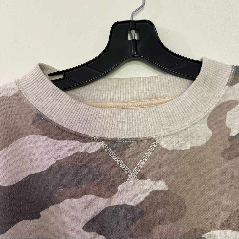 Aerie Womens Extra Small Camo Oversized Pullover Sweatshirt with Split Side - Picture 4 of 7